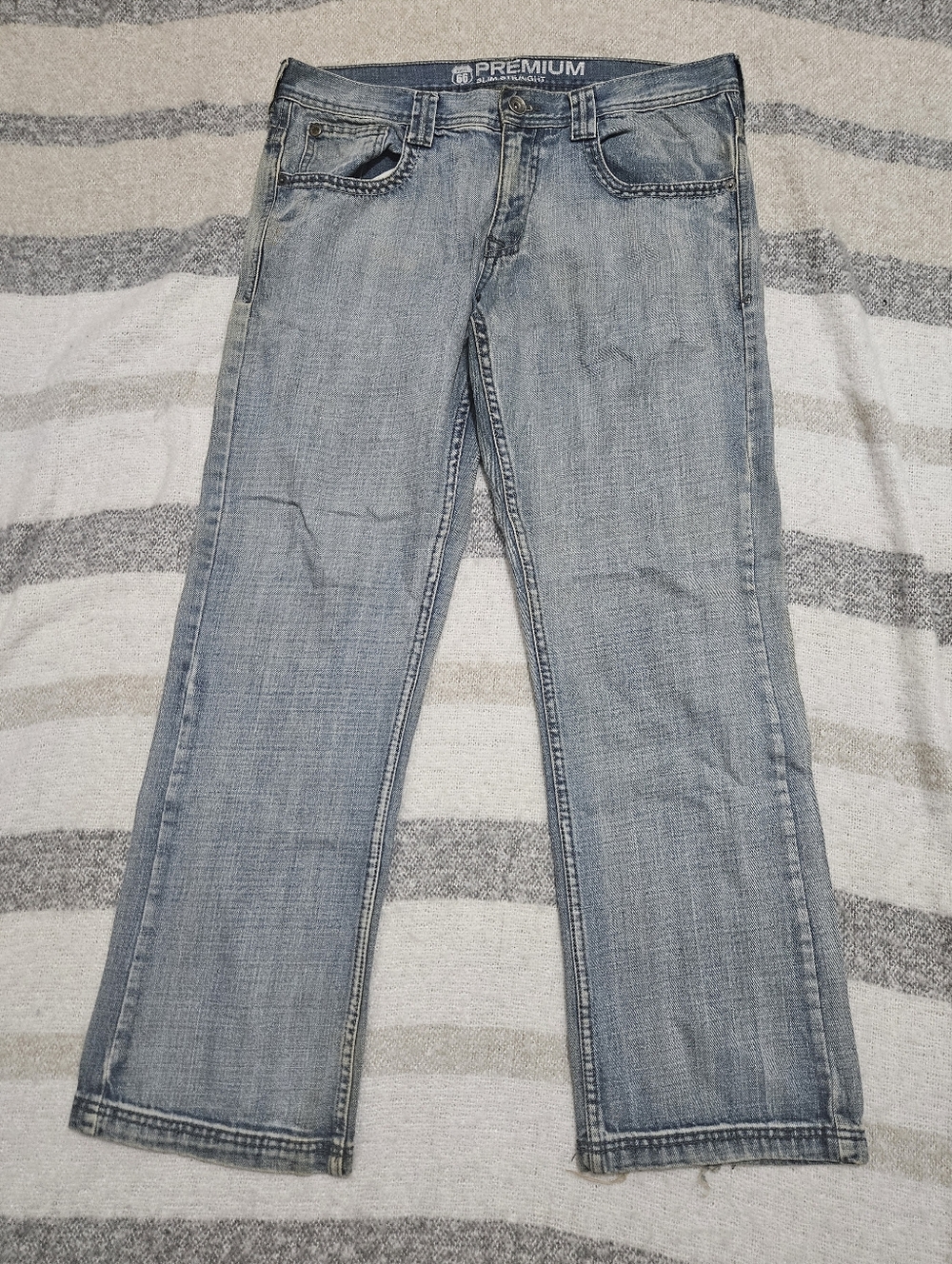 4/$20 Route 66 Premium Light Blue Slim Straight Jeans